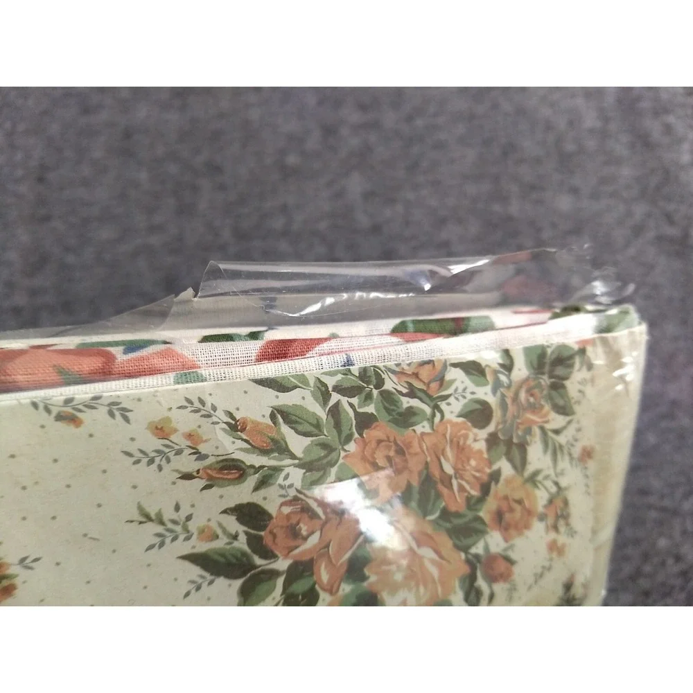 McCarthey Int'l Twin Sheet Set 3Pc Flat Fitted‎ & Pillowcase Briarwood Rose NOS